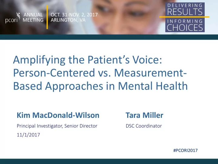 amplifying the patient s voice person centered vs
