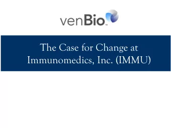 Immunomedics, Inc. (IMMU)  Disclosures/Disclaimer  venBio Select Advisor LLC, (&quot;venBio&quot;)