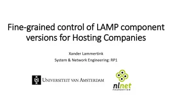 versions for Hosting Companies  Xander Lammertink  System &amp; Network Engineering: RP1  Research