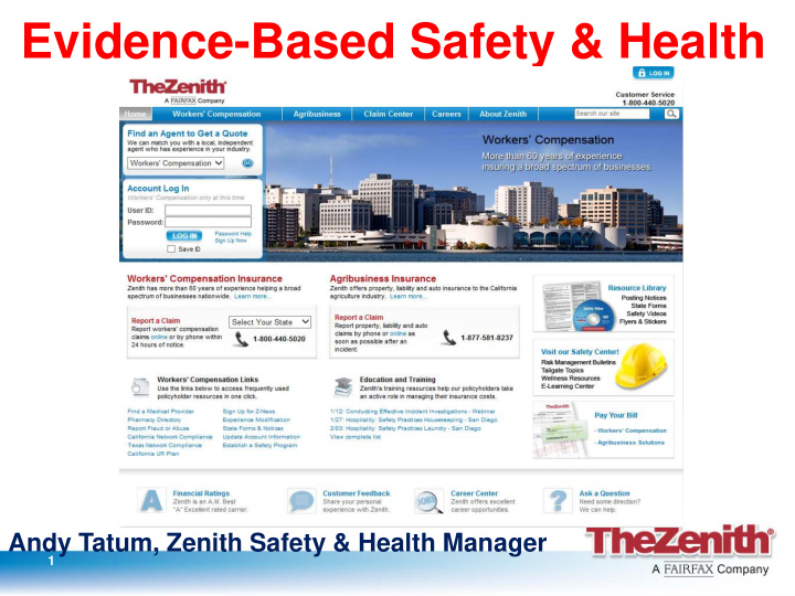 evidence based safety health