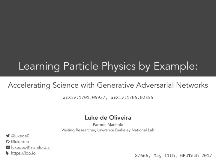 learning particle physics by example