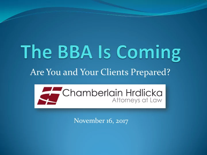 are you and your clients prepared
