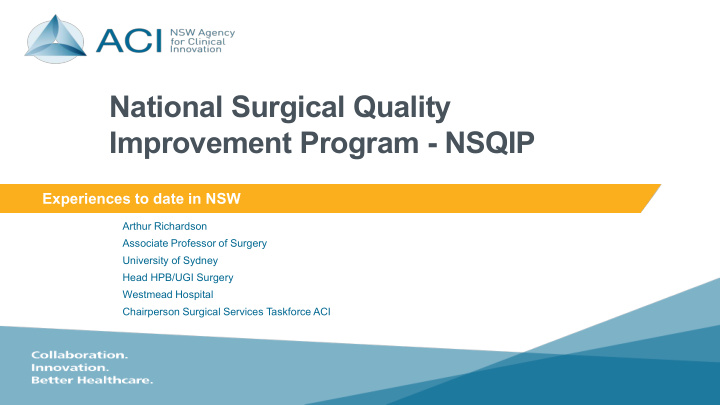 national surgical quality improvement program nsqip