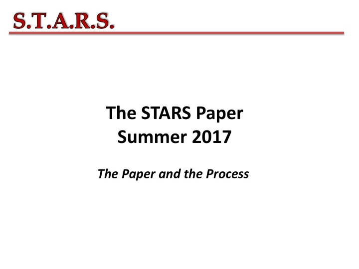 the stars paper