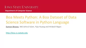 Boa Meets Python: A Boa Dataset of Data  Science Software in Python Language Sumon Biswas , Md