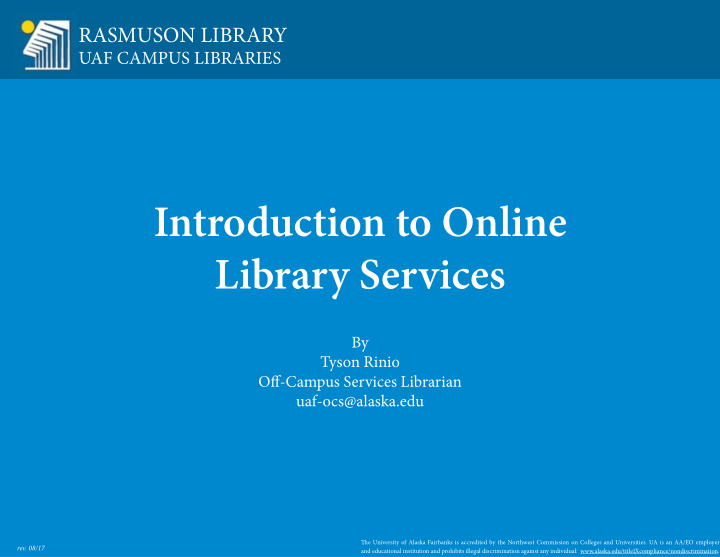 introduction to online library services