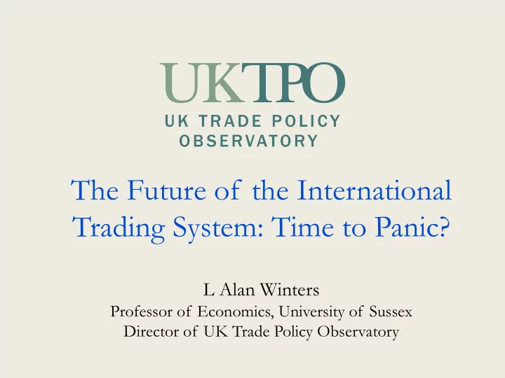the future of the international
