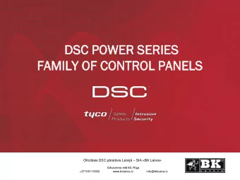 DS  DSC PO  POWE  WER  R SER  ERIES  IES  FA  FAMIL  ILY  Y OF  OF CON  ONTROL  TROL PA  PANEL  ELS