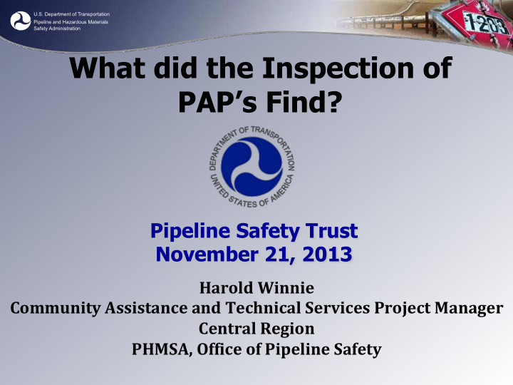 what did the inspection of pap s find