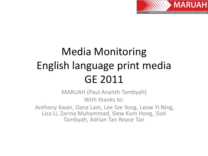 media monitoring english language print media ge 2011