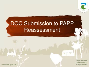 DOC Submission to PAPP  Reassessment  Legal context  Pest control  Performance stds  Environment,