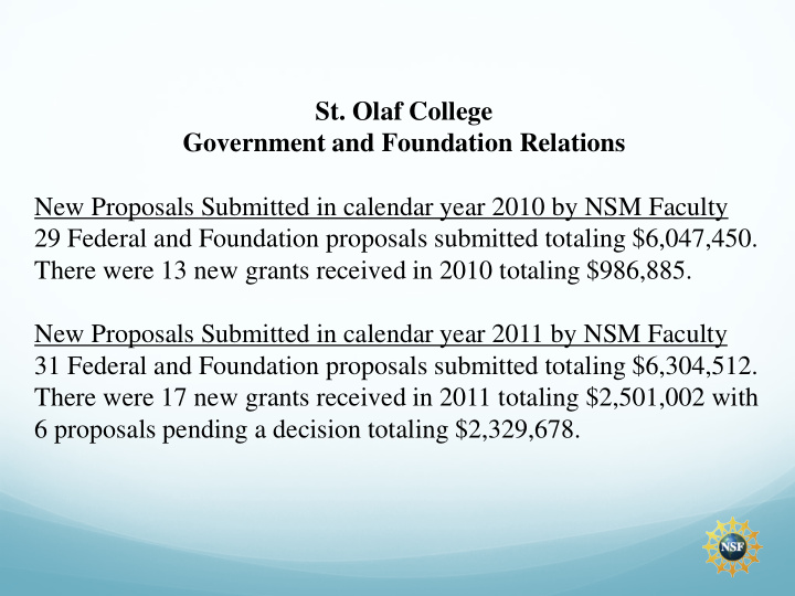 st olaf college government and foundation relations new