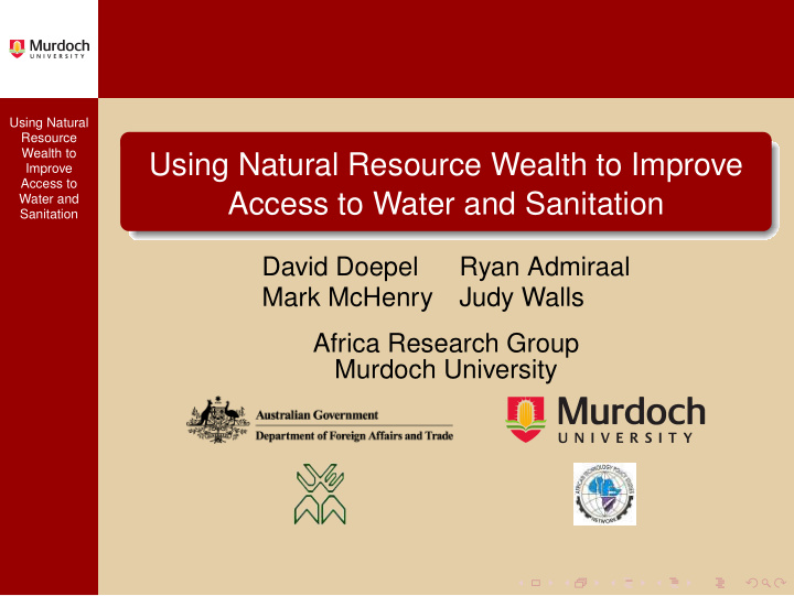 using natural resource wealth to improve