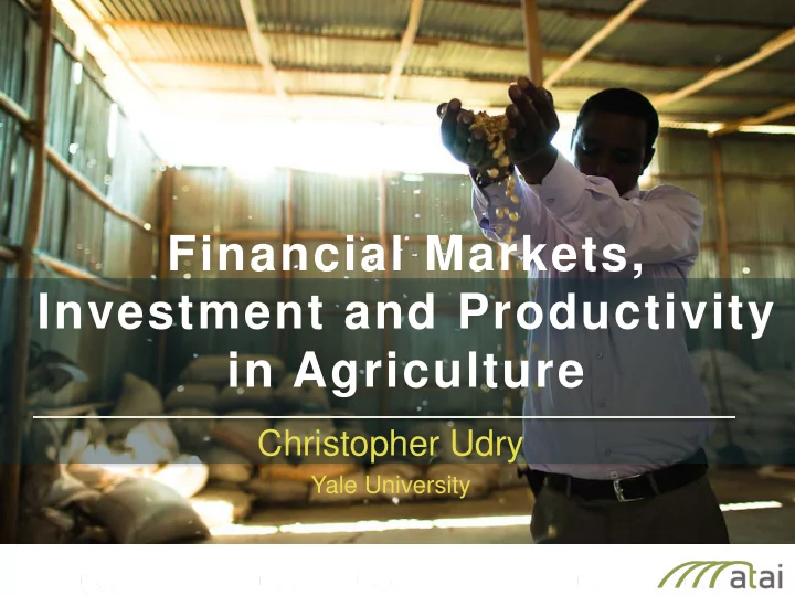 financial markets investment and productivity in