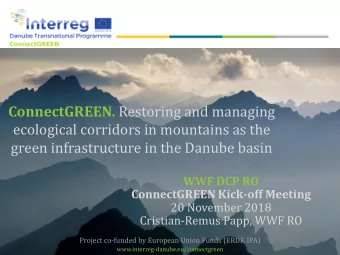 ecological corridors in mountains as the  green infrastructure in the Danube basin  WWF DCP RO