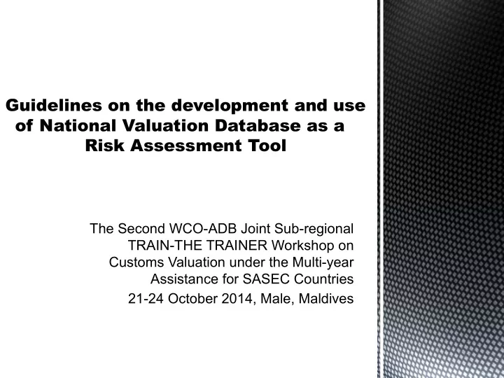 guidelines on the development and use of national
