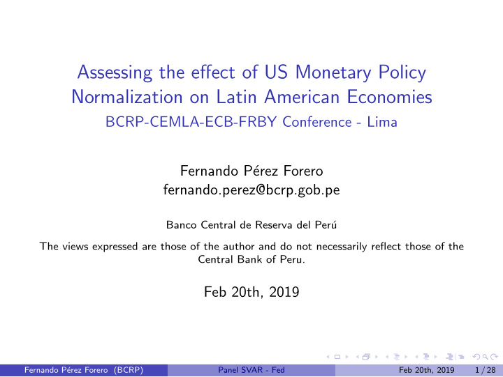 assessing the effect of us monetary policy normalization