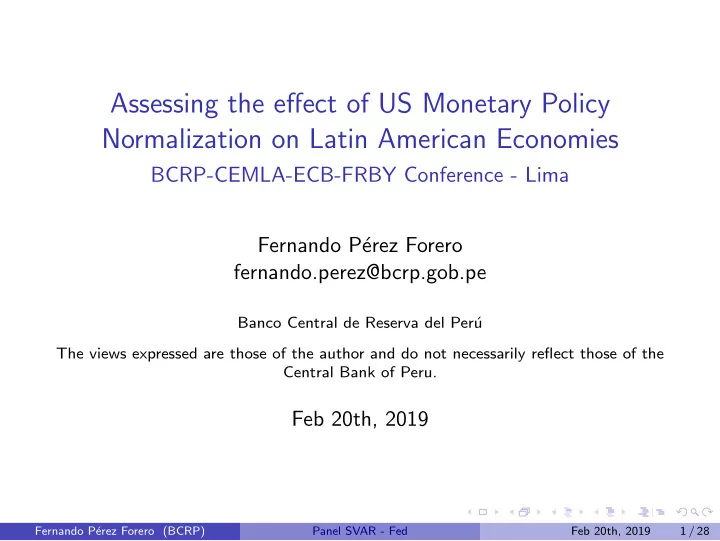 assessing the effect of us monetary policy normalization