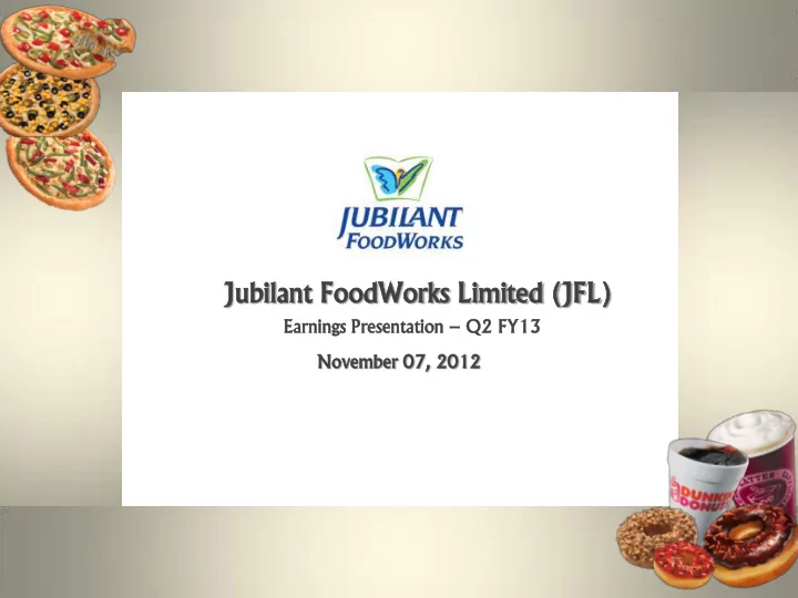 jubilan lant t foodwork odworks s limit ited ed jfl