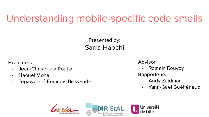 understanding mobile specific code smells