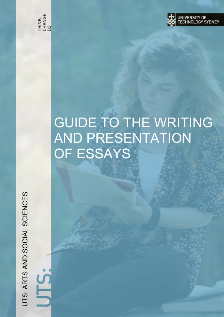 guide to the writing and presentation of essays