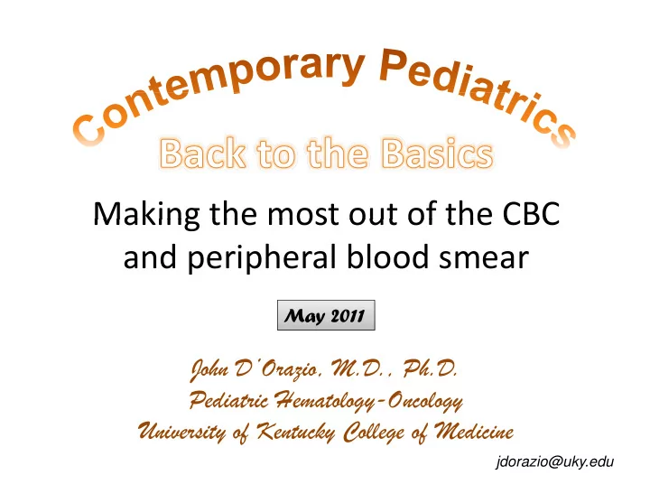 making the most out of the cbc making the most out of the