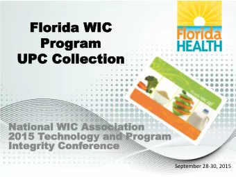 Pr  Prog  ogram  am  UPC Collec  UPC  Collection  tion  Na  National  tional WIC Associa  WIC