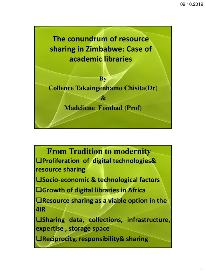 the conundrum of resource sharing in zimbabwe case of