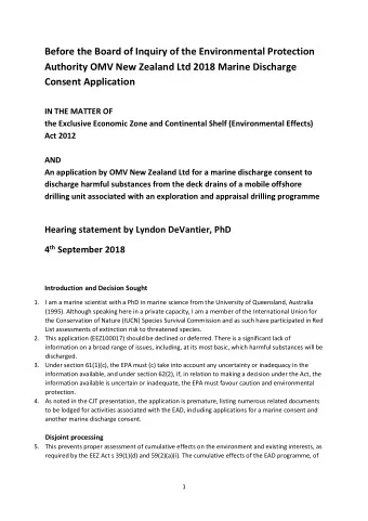 IN THE MATTER OF  the Exclusive Economic Zone and Continental Shelf (Environmental Effects)  Act
