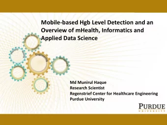 Mobile-based Hgb Level Detection and an  Overview of mHealth, Informatics and  Applied Data Science