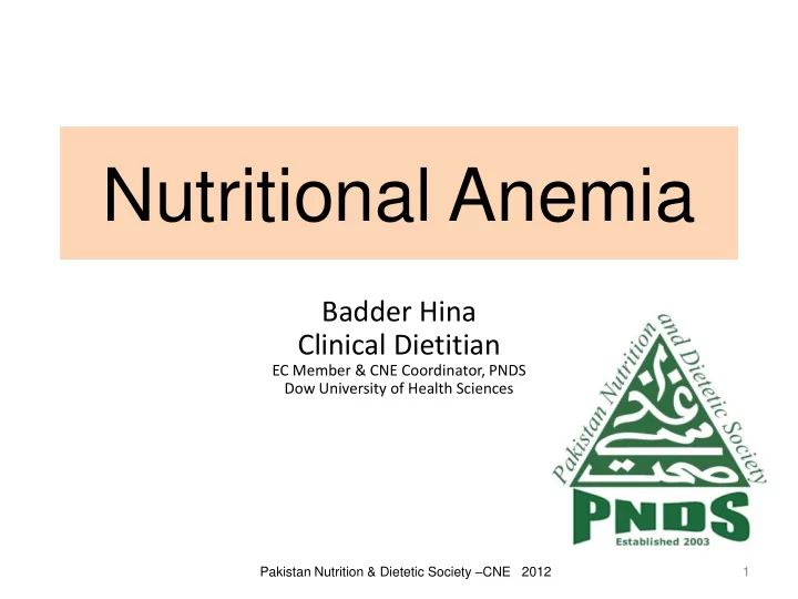 nutritional anemia