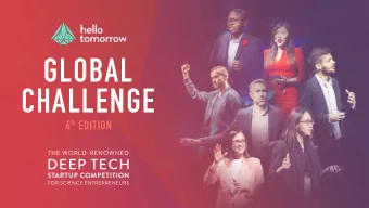 GLOBAL  CHALLENGE  THE WORLD-RENOWNED  DEEP TECH  STARTUP COMPETITION  FOR SCIENCE ENTREPRENEURS