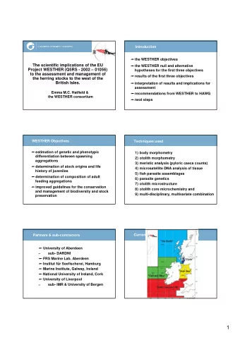1  Null Hypothesis  Alternative Hypotheses  AH I: the different spawning aggregations  there