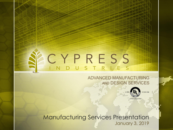 manufacturing services presentation