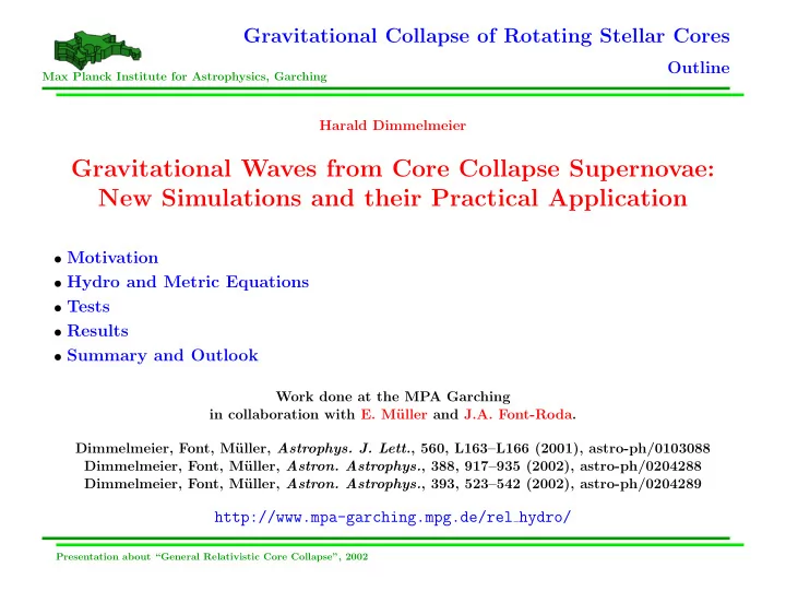 gravitational waves from core collapse supernovae new
