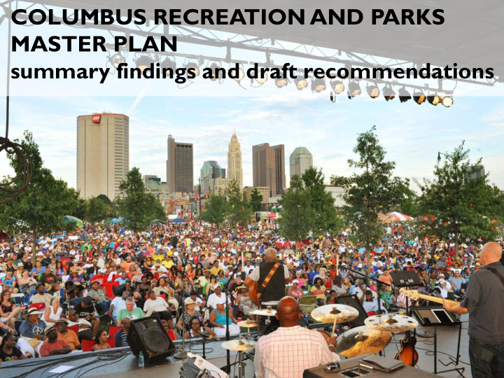 columbus recreation and parks master plan summary