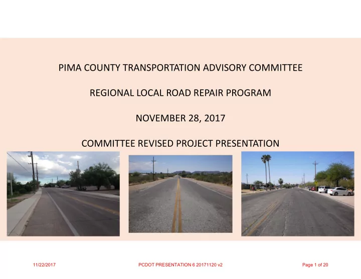 pima county transportation advisory committee regional