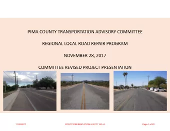 PIMA COUNTY TRANSPORTATION ADVISORY COMMITTEE  REGIONAL LOCAL ROAD REPAIR PROGRAM  NOVEMBER 28,