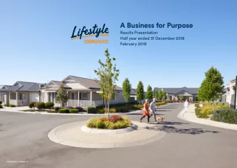A Business for Purpose  Results Presentation  Half year ended 31 December 2018  February 2019