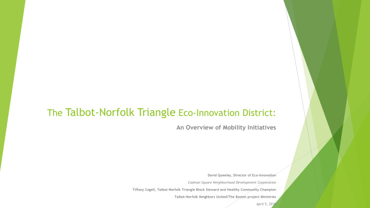 the tnt eco innovation district by the numbers