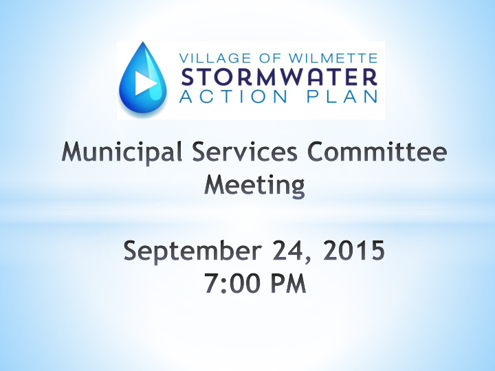 separate storm sewer study