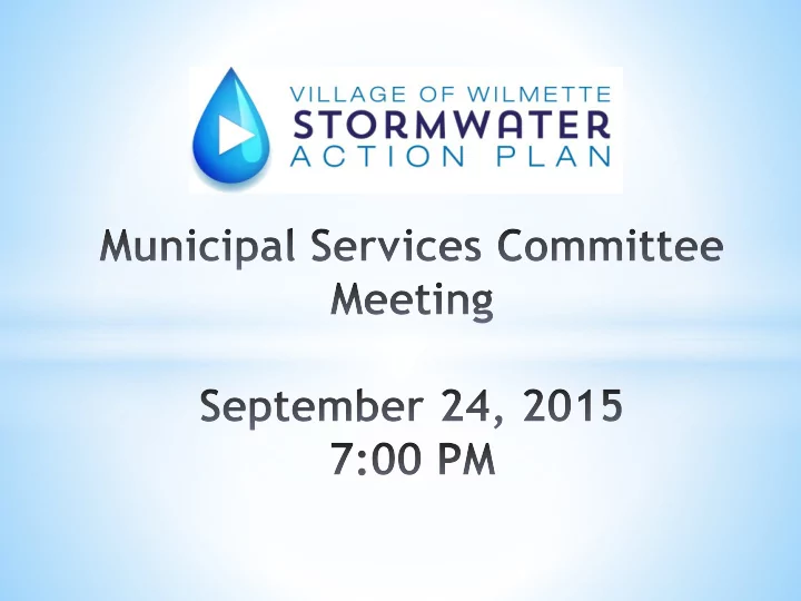 separate storm sewer study