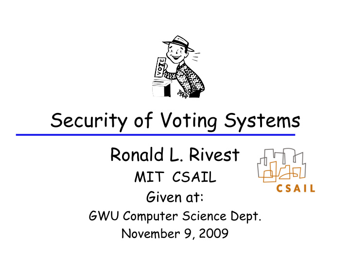 security of voting systems