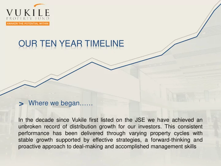 our ten year timeline