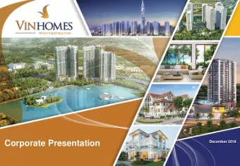 Corporate Presentation  December 2018  Disclaimer IMPORTANT: The information contained herein is