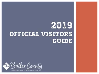 2019  OFFICIAL VISITORS  GUIDE  2019  OFFICIAL VISITORS GUIDE  The guide serves as the official