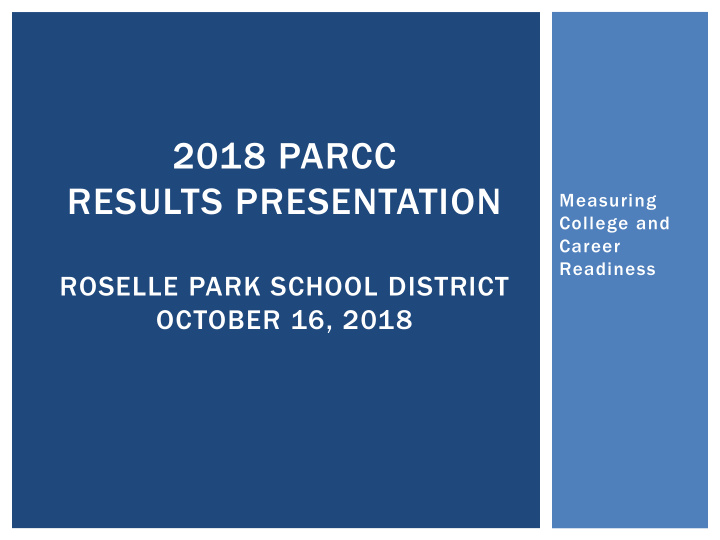 2018 parcc results presentation