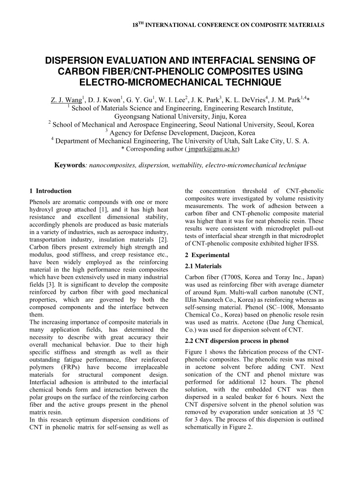 dispersion evaluation and interfacial sensing of carbon