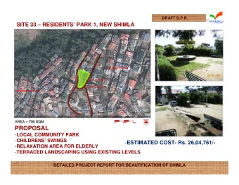 PROPOSAL - LOCAL COMMUNITY PARK - CHILDRENS SWINGS - ESTIMATED COST- Rs. 26,04,761/- -
