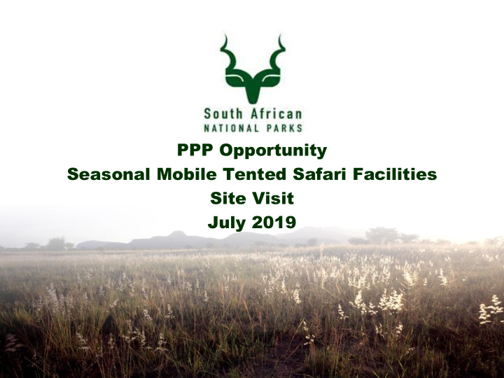 ppp opportunity seasonal mobile tented safari facilities
